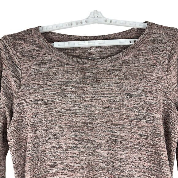 St Johns Bay Womens Active Knit Top Long Sleeves Side Cinch Hem XL Heather Brown - Picture 4 of 6